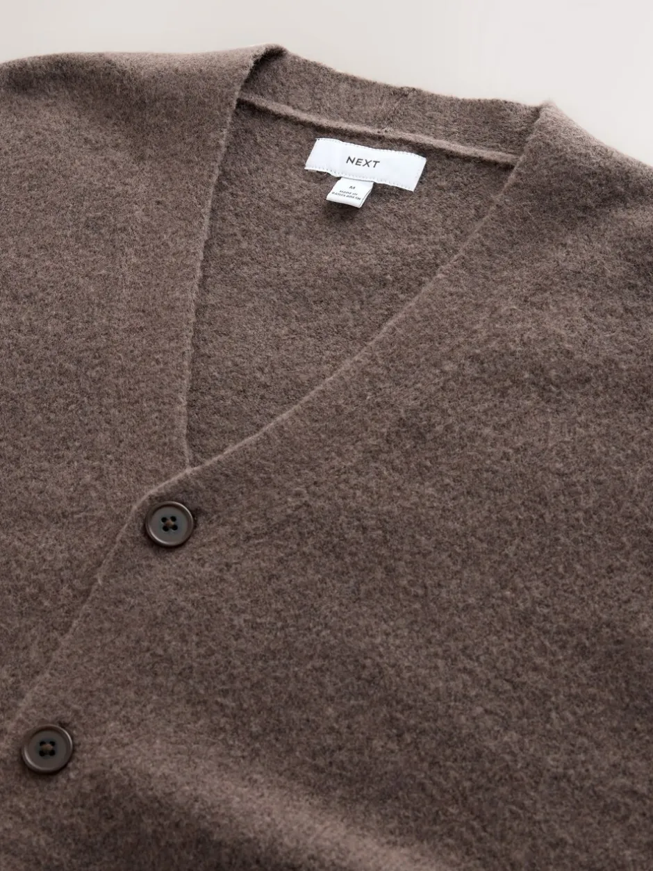 Gebreide Kleding*Next - Ruimvallend knus vest met wol Bruin
