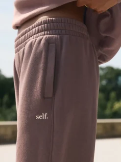 Leggings En Joggingbroeken*self. Bruin - joggingbroek met boorden