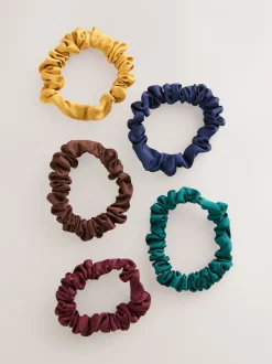 Haaraccessoires|Next - Set van 5 scrunchies Bruin