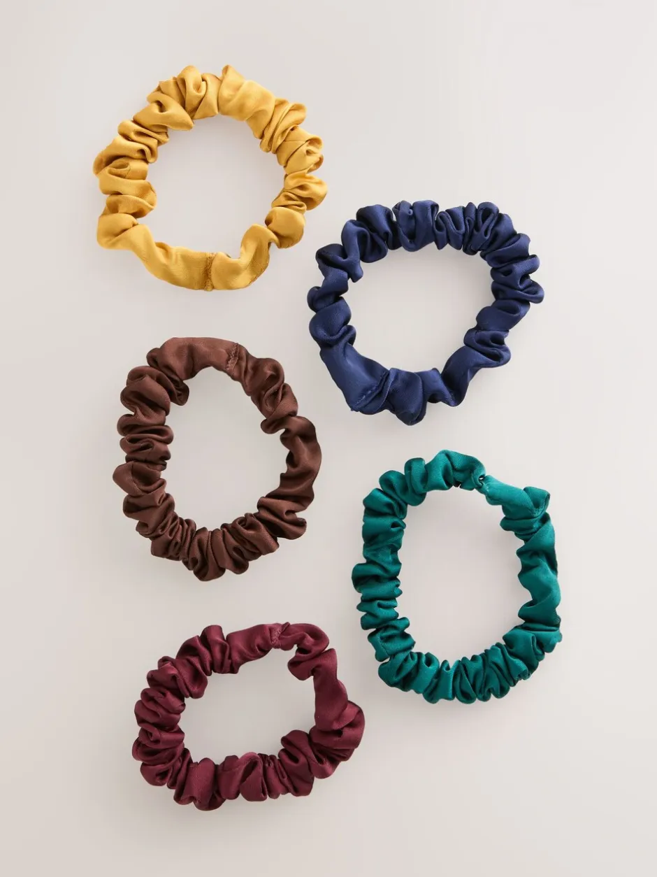Haaraccessoires|Next - Set van 5 scrunchies Bruin