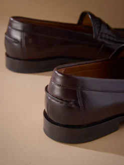 Schoenen*Next Bruin - Signature geweven instappers met leren zool
