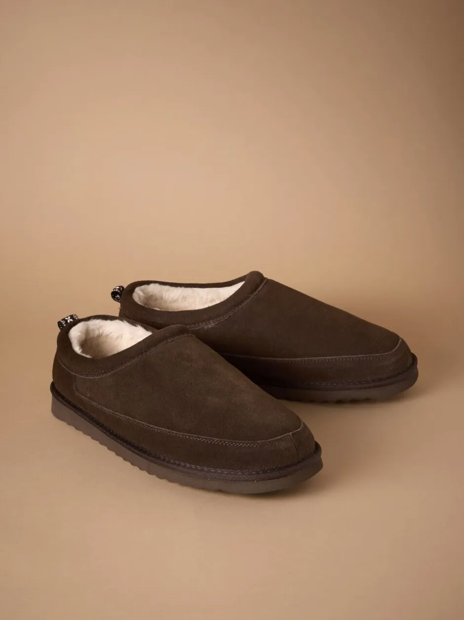 Pantoffels*Next - Signature Suede Faux Fur Lined Slippers Bruin