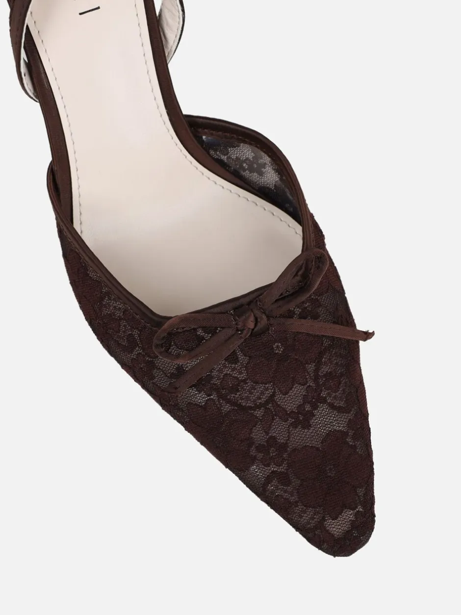 Schoenen Met Hakken|Simmi London - Bebee Bow Heeled Shoes Bruin