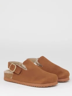 Pantoffels|Simply Be - Fluffy Mules With Back Strap Bruin