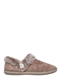 Pantoffels*Skechers - comfortabele Campfire Fresh Toast damespantoffels Bruin
