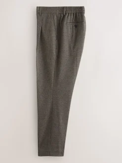 Formele Broek|Broeken En Chino's*Next - Slim fit getextureerde broek met elastische achterkant en stretchy Bruin