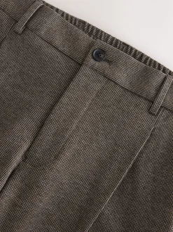 Formele Broek|Broeken En Chino's*Next - Slim fit getextureerde broek met elastische achterkant en stretchy Bruin