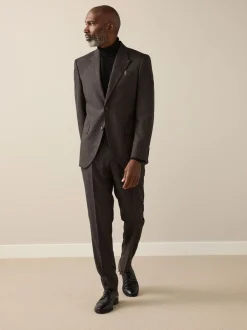 Pakken*Next Bruin - Slim Fit Signature Cerruti Italian Wool Puppytooth Suit Jacket