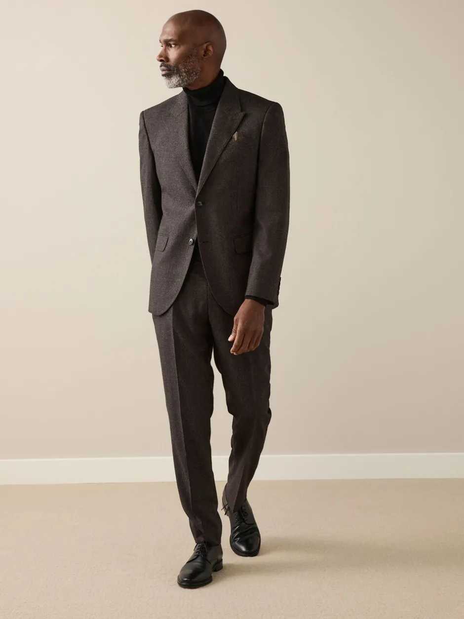 Pakken*Next Bruin - Slim Fit Signature Cerruti Italian Wool Puppytooth Suit Jacket