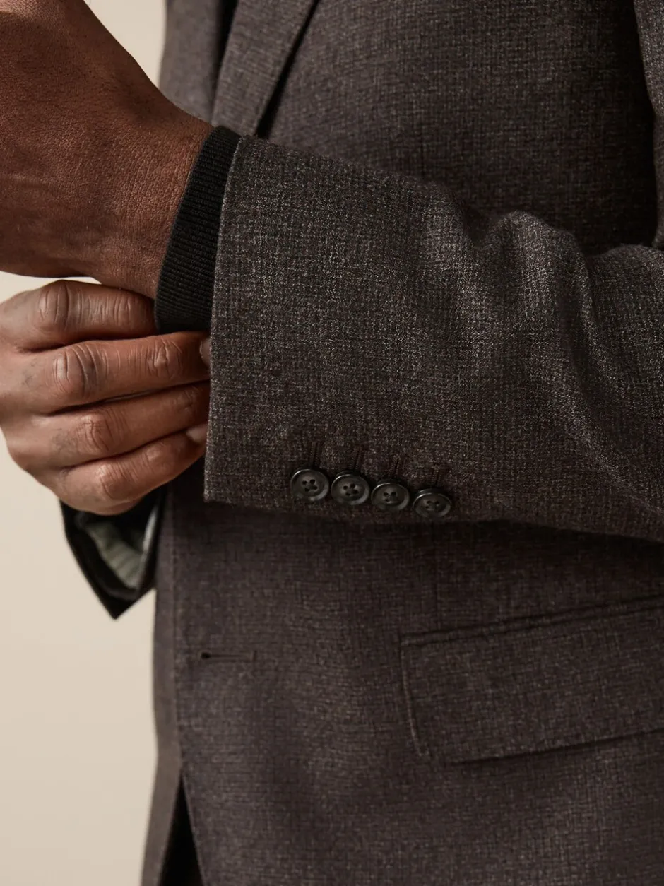 Pakken*Next Bruin - Slim Fit Signature Cerruti Italian Wool Puppytooth Suit Jacket
