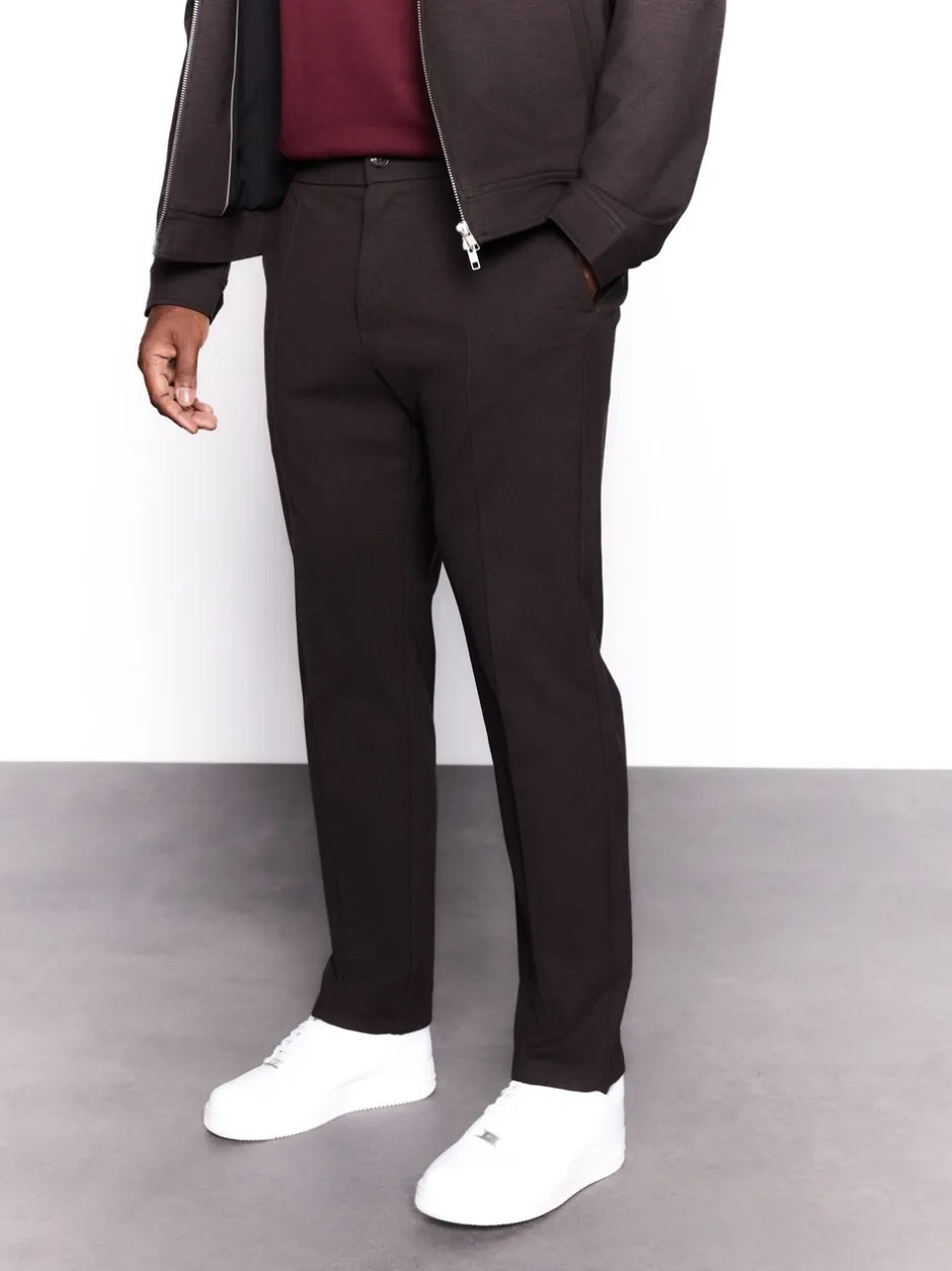Broeken En Chino's*Next - Slimme broek met elastische tailleband en wolgehalte Bruin