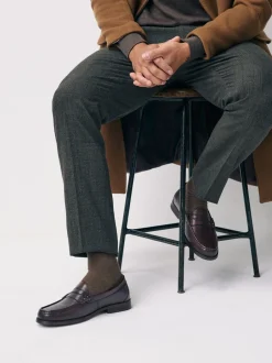 Schoenen|Formele Schoenen*Next - Standaard pasvorm - Leren Penny instappers Bruin