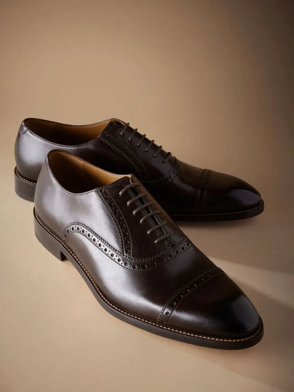 Formele Schoenen|Schoenen*Next - Standaard pasvorm - Signature Leather - Oxford schoenen met neusstuk Bruin