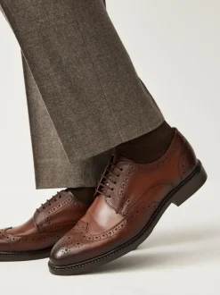 Schoenen|Formele Schoenen*Next - Standaard pasvorm - Leren derby-brogues Bruin