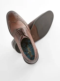 Schoenen|Formele Schoenen*Next - Standaard pasvorm - Leren derby-brogues Bruin