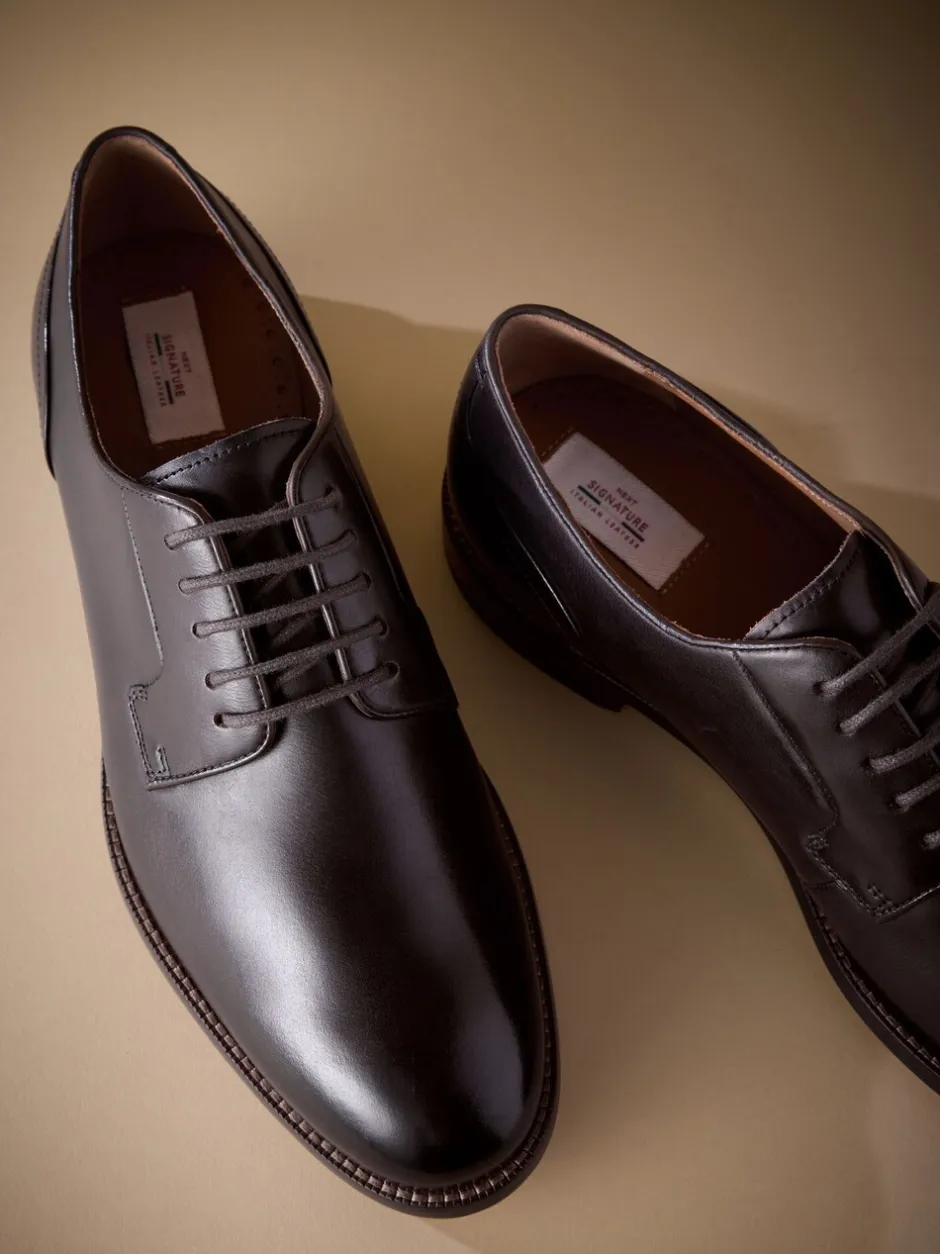 Formele Schoenen*Next - Standaard pasvorm - Signature - Derby-schoenen met leren zool Bruin