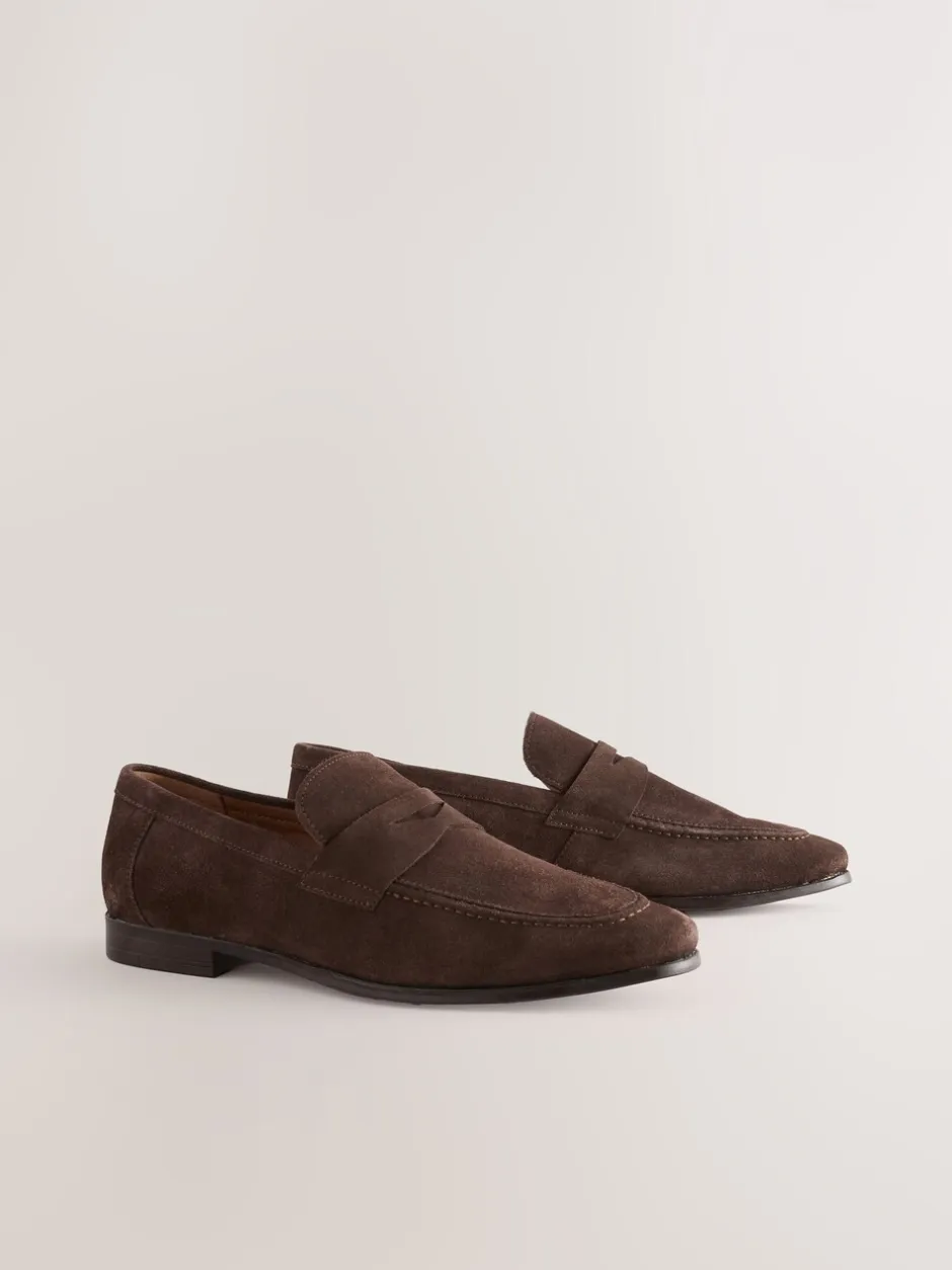 Schoenen|Formele Schoenen|Next - Suède instapschoenen Bruin