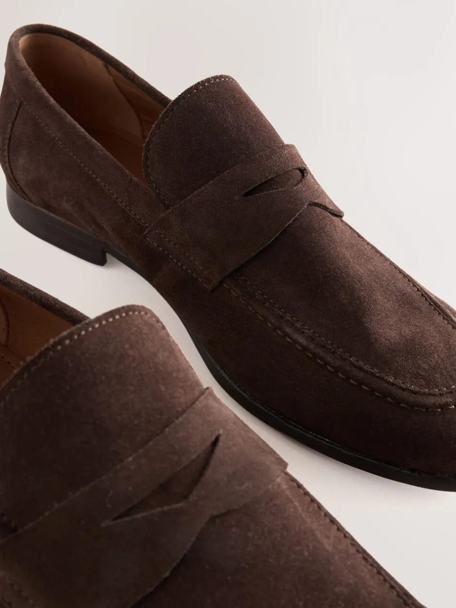Schoenen|Formele Schoenen|Next - Suède instapschoenen Bruin