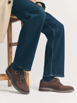 Schoenen*Next - Suedette Derby schoenen Bruin