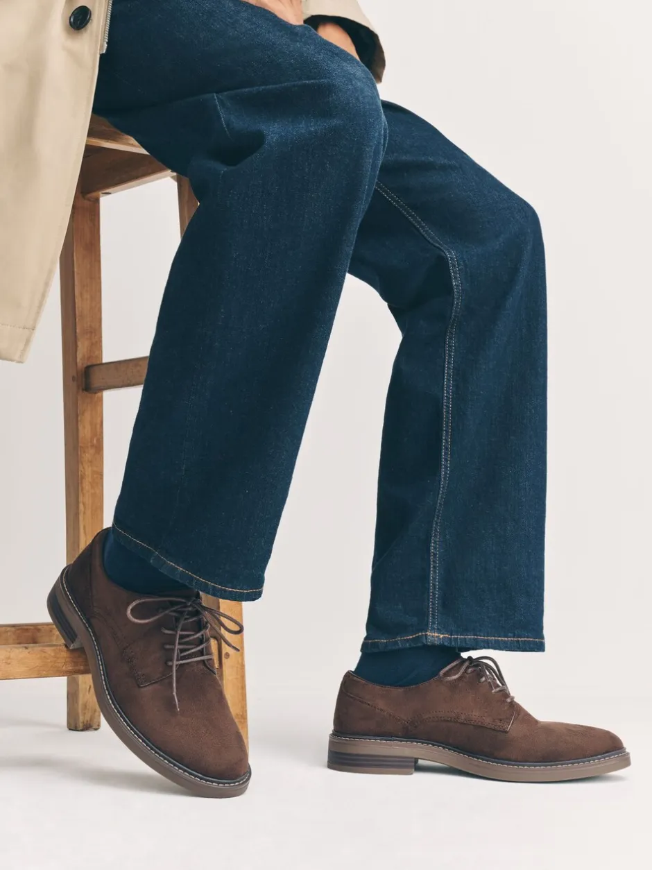 Schoenen*Next - Suedette Derby schoenen Bruin