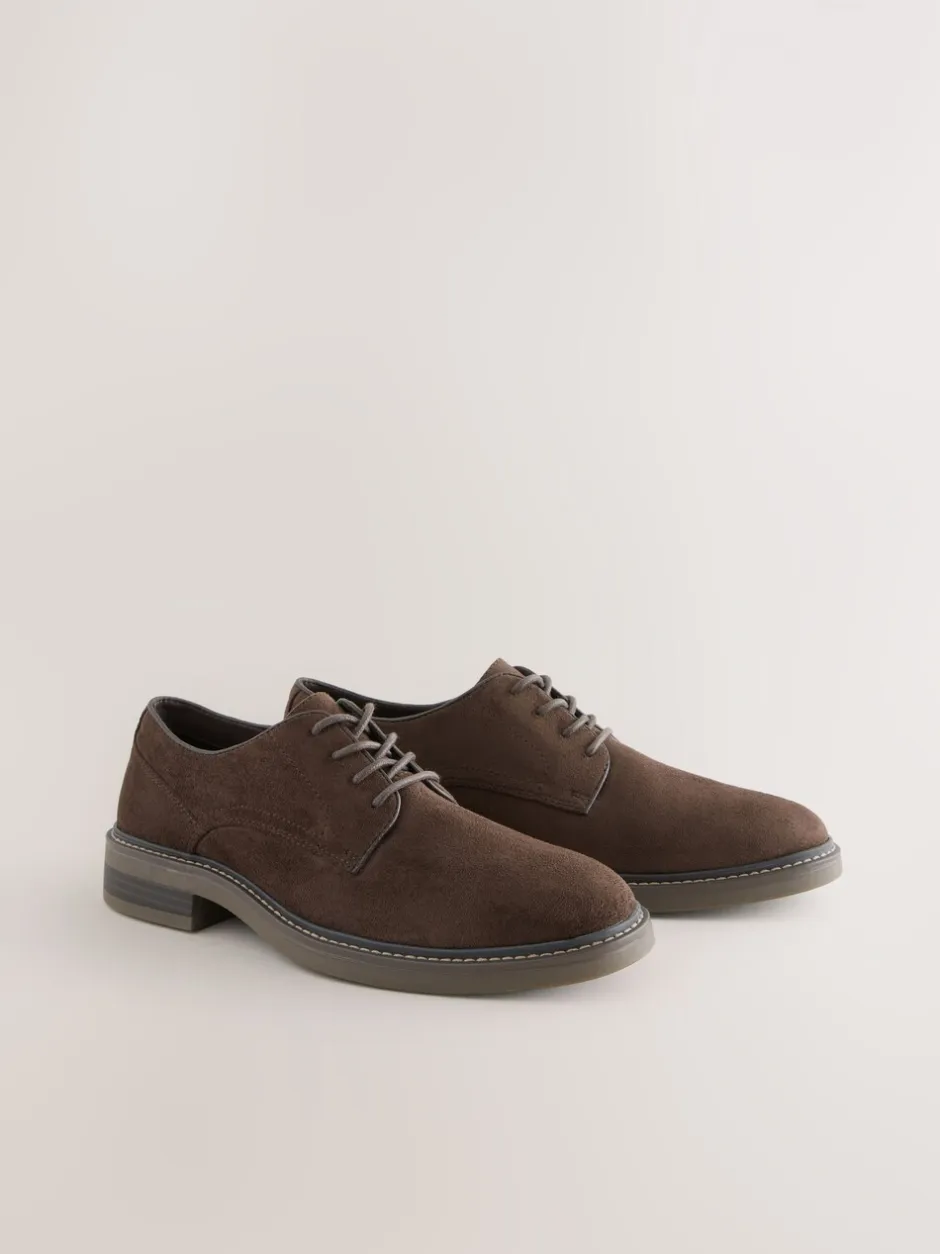 Schoenen*Next - Suedette Derby schoenen Bruin