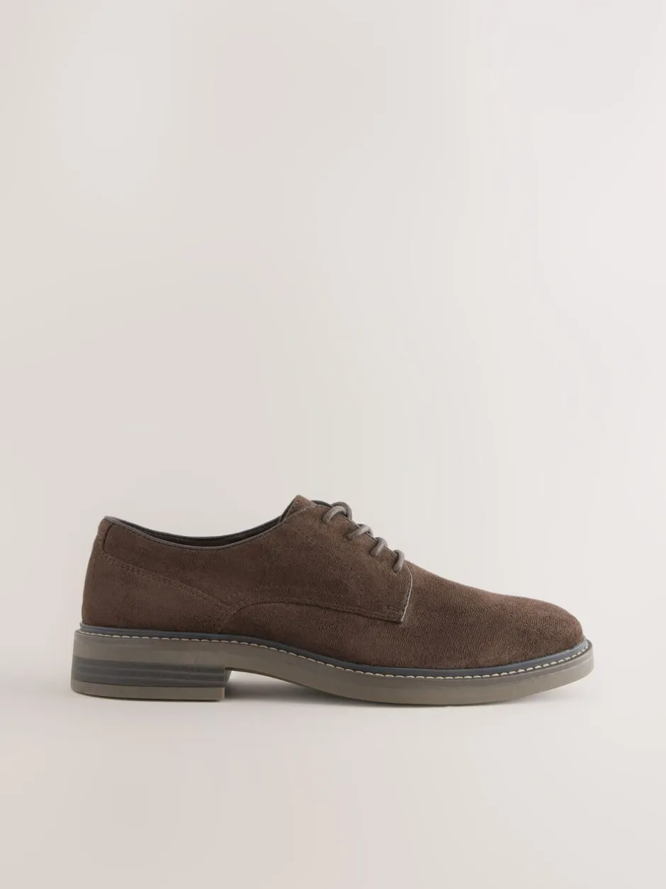 Schoenen*Next - Suedette Derby schoenen Bruin