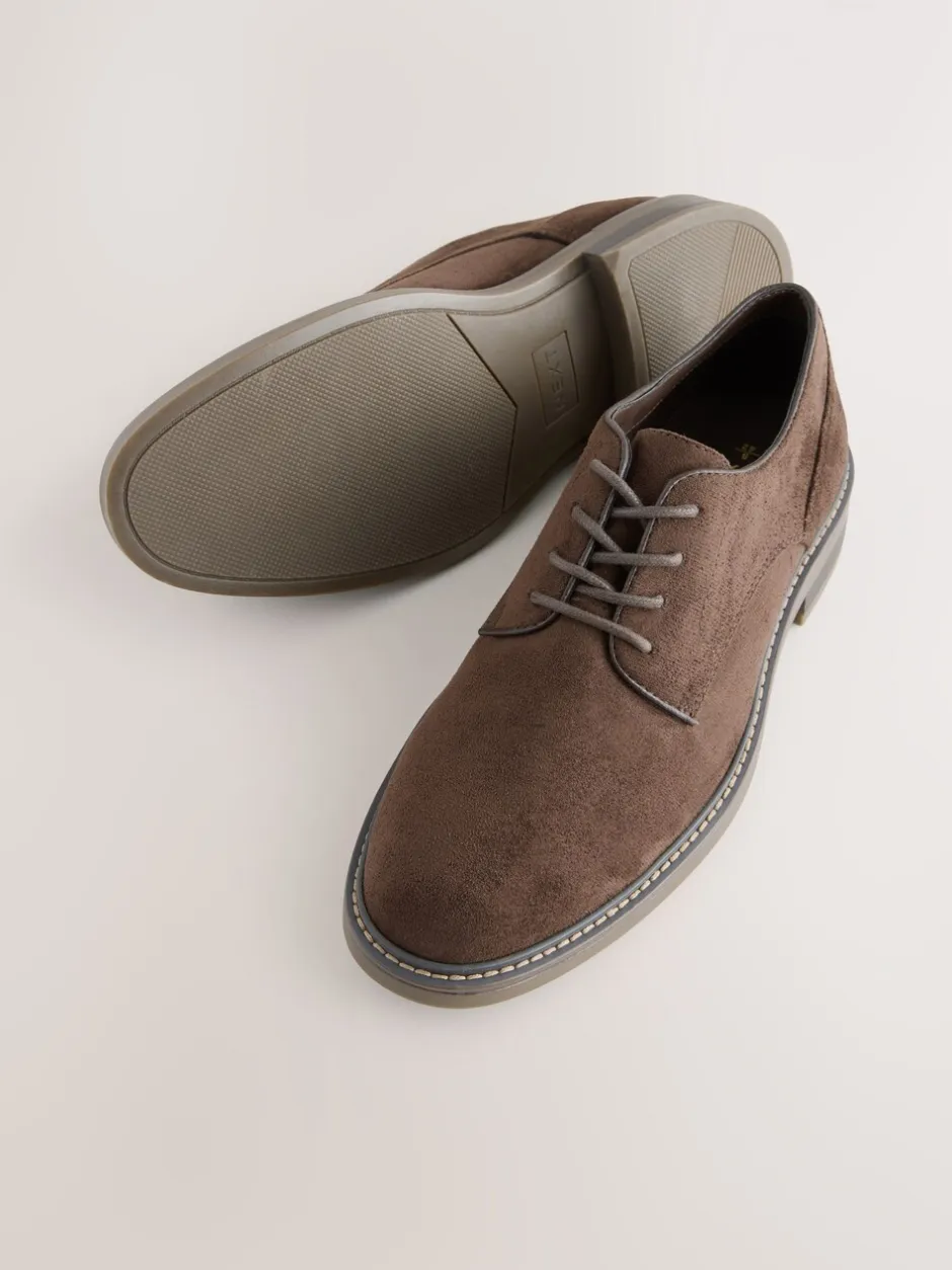 Schoenen*Next - Suedette Derby schoenen Bruin