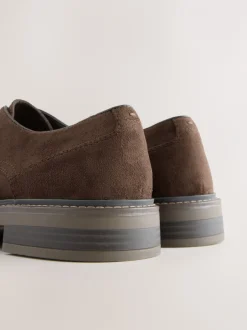 Schoenen*Next - Suedette Derby schoenen Bruin