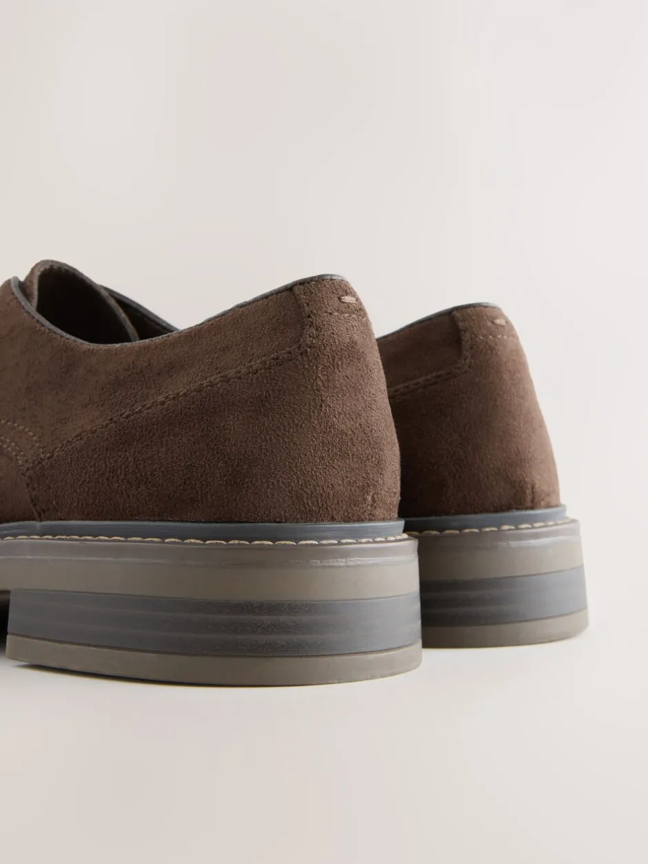 Schoenen*Next - Suedette Derby schoenen Bruin