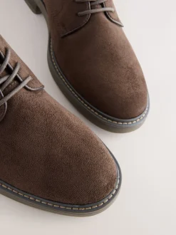 Schoenen*Next - Suedette Derby schoenen Bruin