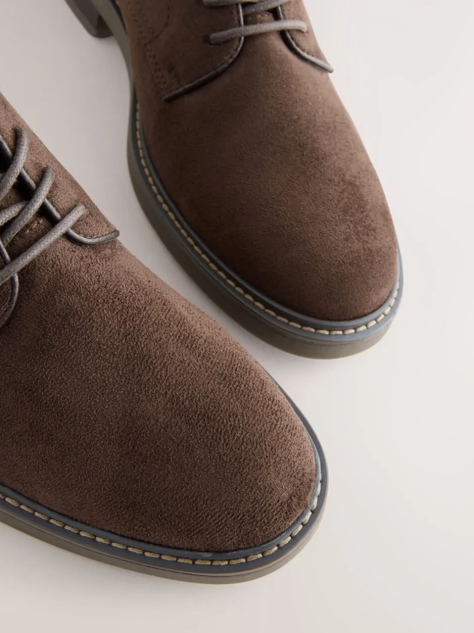 Schoenen*Next - Suedette Derby schoenen Bruin