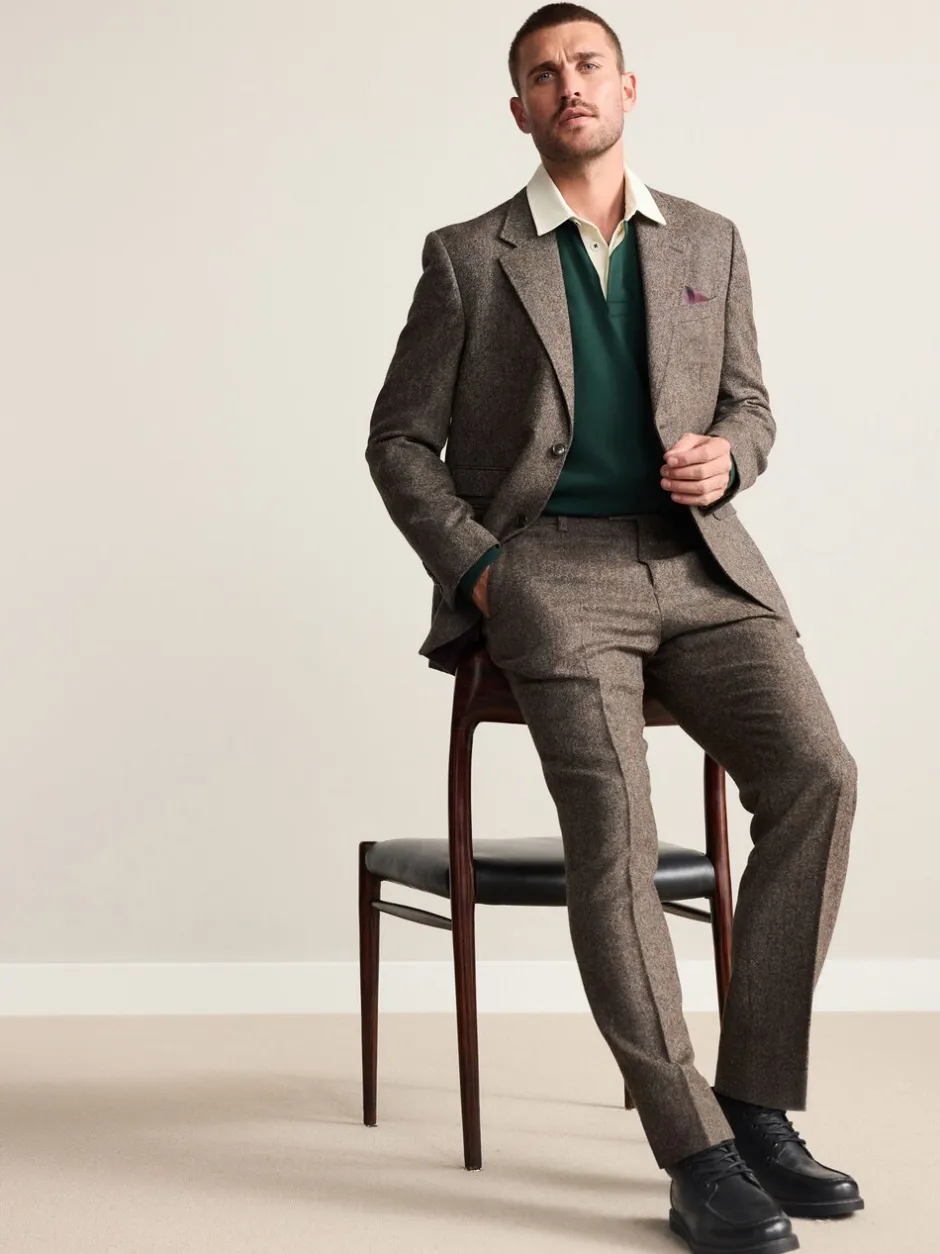 Blazers En Business-Jasjes|Pakken*Next - Tailored Fit Signature Abraham Moon 100% British Wool Donegal Suit Jacket Bruin