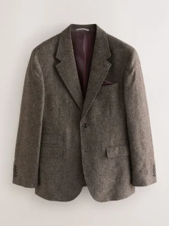 Blazers En Business-Jasjes|Pakken*Next - Tailored Fit Signature Abraham Moon 100% British Wool Donegal Suit Jacket Bruin