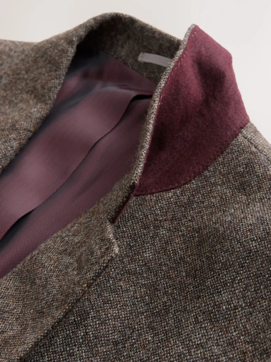 Blazers En Business-Jasjes|Pakken*Next - Tailored Fit Signature Abraham Moon 100% British Wool Donegal Suit Jacket Bruin