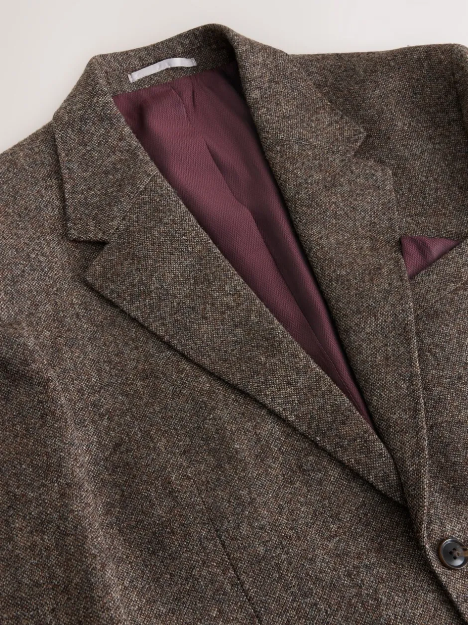 Blazers En Business-Jasjes|Pakken*Next - Tailored Fit Signature Abraham Moon 100% British Wool Donegal Suit Jacket Bruin