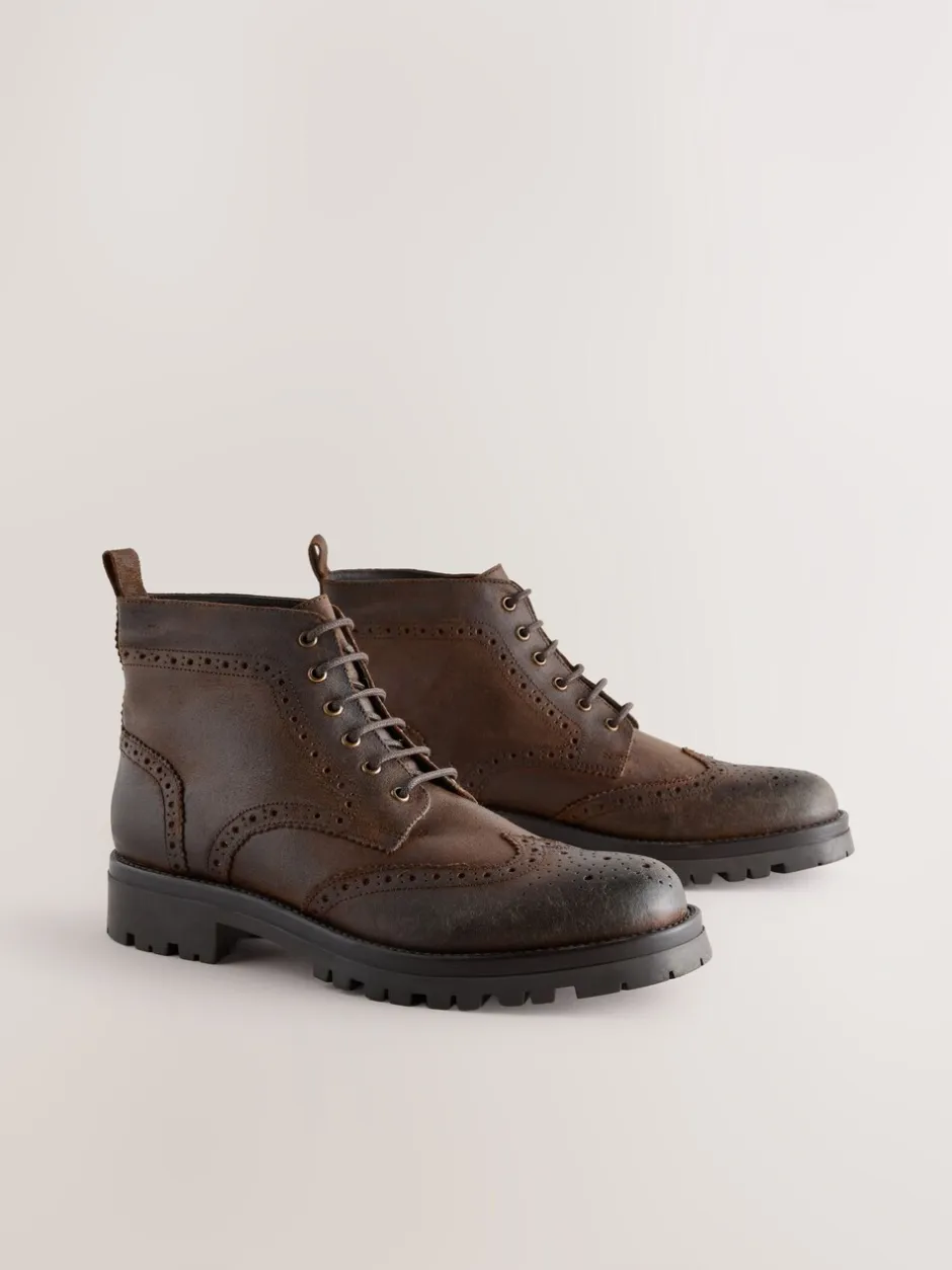 Boots|Next Bruin - Tall Chunky Lace-Up Brogue Boots