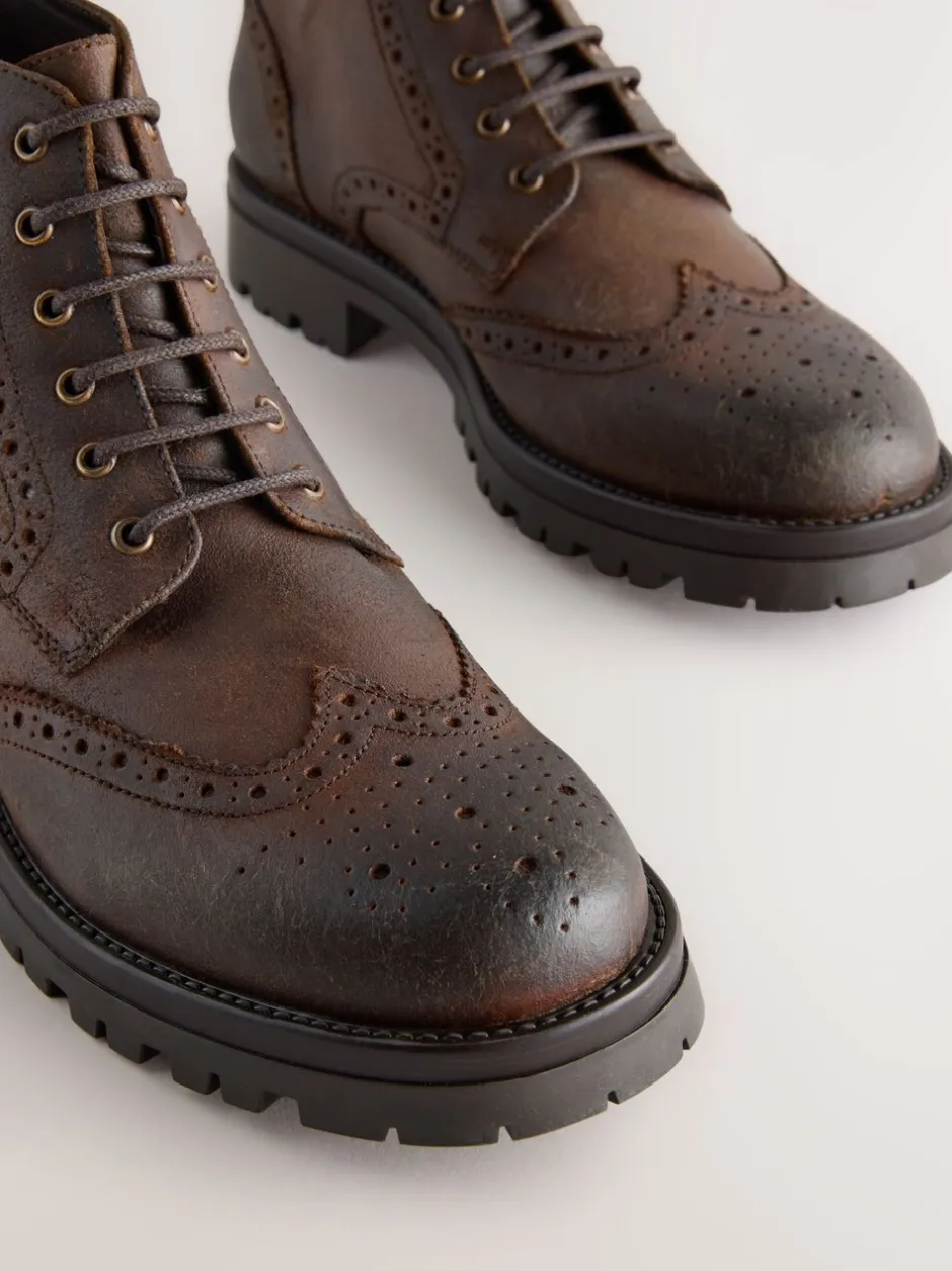 Boots|Next Bruin - Tall Chunky Lace-Up Brogue Boots