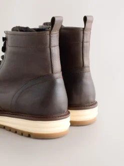 Boots|Next - Tall Leather Apron Toe Boots Bruin