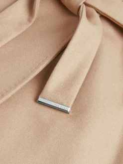Jassen En Jacks*Ted Baker - - Roze halflange wollen jas met overslag en riem Bruin