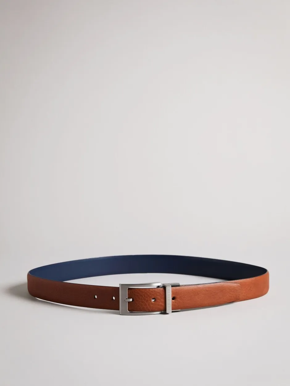 Riemen En Bretels*Ted Baker - omkeerbare leren Karmer riem Bruin