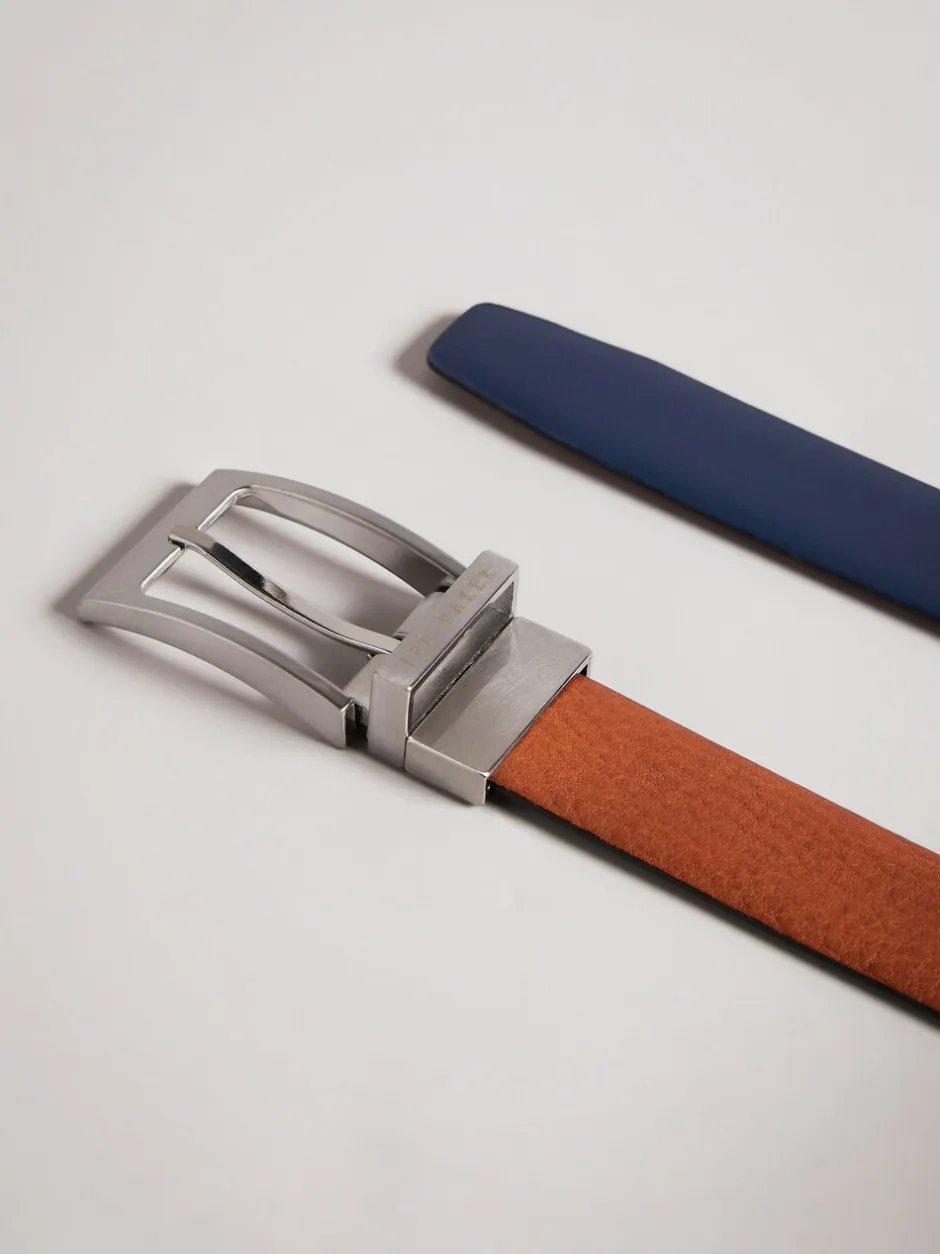 Riemen En Bretels*Ted Baker - omkeerbare leren Karmer riem Bruin