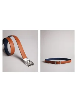 Riemen En Bretels*Ted Baker - omkeerbare leren Karmer riem Bruin