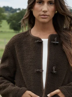 Jassen En Jacks|Threadbare - borg fleece Toggle jack Bruin