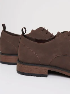 Schoenen|Threadbare - Faux Suede Derby Shoes Bruin