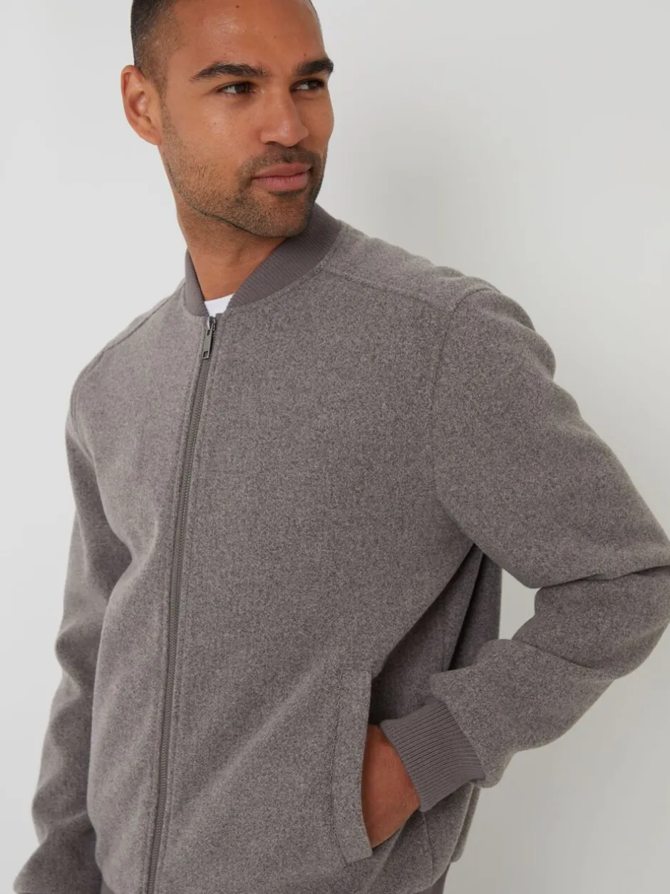 Blazers En Business-Jasjes|Jassen En Jacks*Threadbare - Faux Wool Brushed Bomber Jacket Bruin