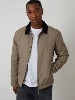 Jassen En Jacks|Threadbare - Zip Through Lightweight Jacket With Quilting Bruin