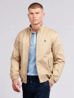 Jassen En Jacks*U.S. Polo Assn - . Mens 100% Cotton Twill Harrington Jacket Bruin