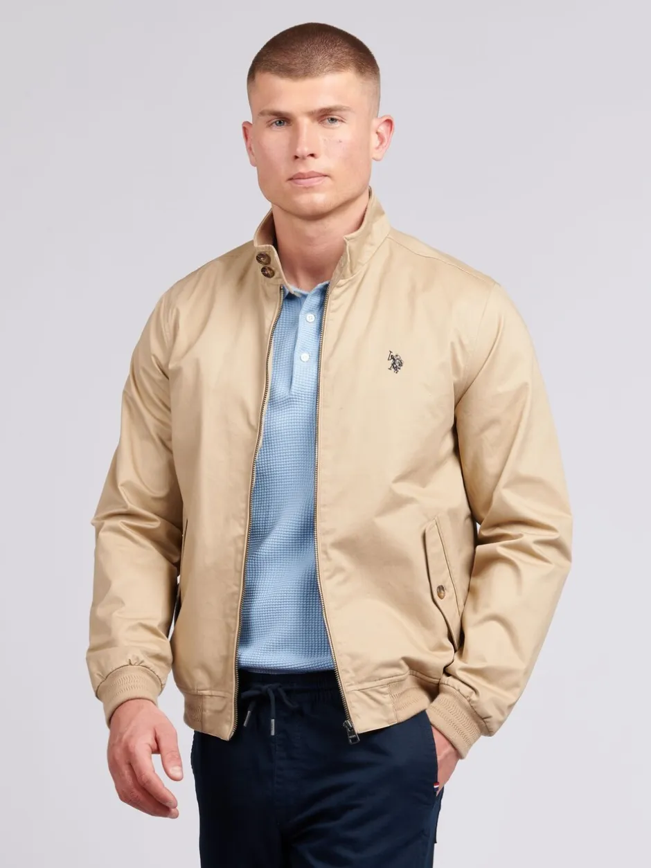 Jassen En Jacks*U.S. Polo Assn - . Mens 100% Cotton Twill Harrington Jacket Bruin