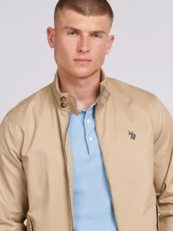 Jassen En Jacks*U.S. Polo Assn - . Mens 100% Cotton Twill Harrington Jacket Bruin
