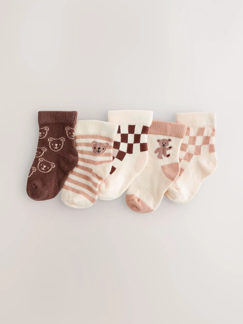 Sokken En Panty's|Sokken*Next - Verpakking van 5 paar babysokken (0 mnd-2 jr) Bruin